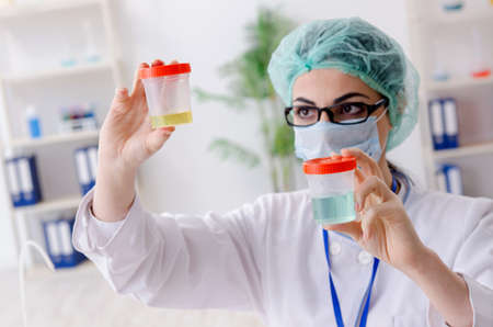 Young female chemist working in the labの写真素材