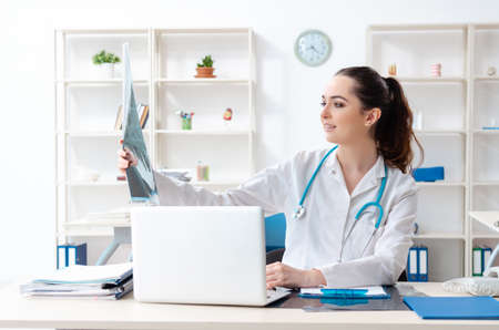 Young female doctor radiologist working in the clinic