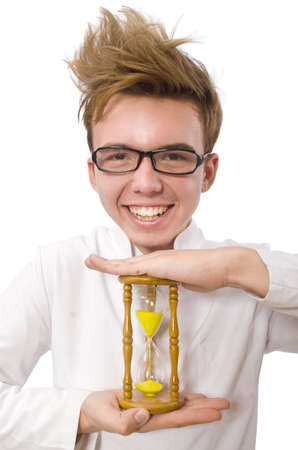 Funny doctor isolated on whiteの写真素材