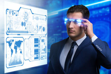 Businessman in virtual trading concept
