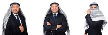 Arab businessman in suit isolated on whiteの写真素材