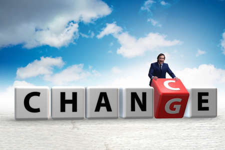 Businessman taking chance for changeの写真素材