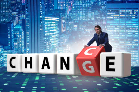 Businessman taking chance for change