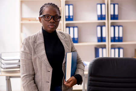 Black female lawyer in courthouseの写真素材