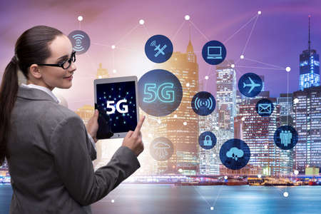 5g concept of internet connection technologyの写真素材