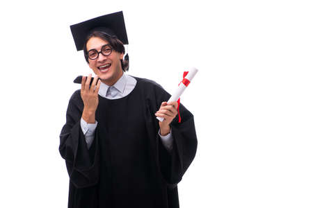 Young handsome man graduating from university