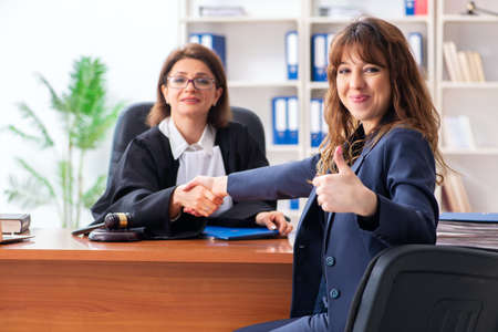 Young woman visiting female lawyerの写真素材
