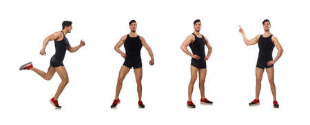 Muscular man isolated on the white background