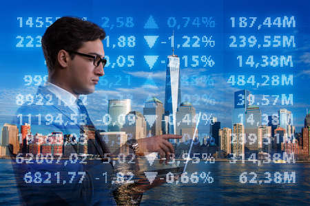 Businessman in stock trading concept