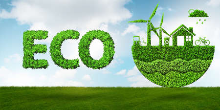Ecological concept of clean energy - 3d rendering