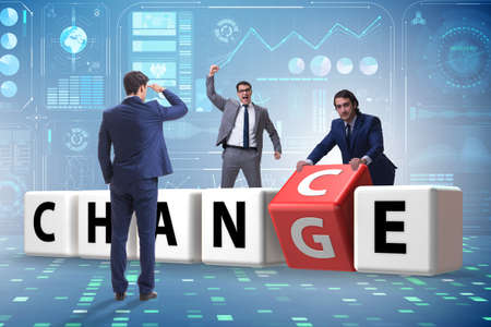 Businessman taking chance for change