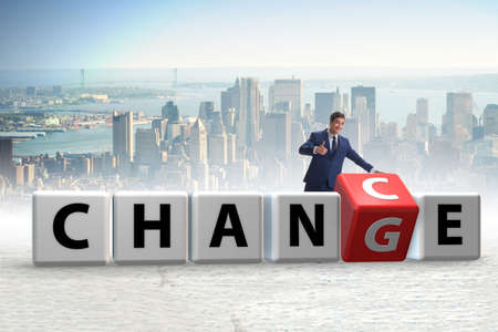Businessman taking chance for changeの写真素材