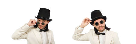 Collage of young man in suitの写真素材