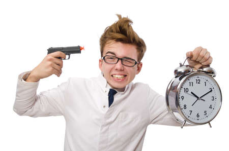 Funny doctor isolated on whiteの写真素材