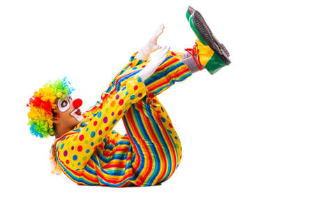 Male clown isolated on whiteの写真素材