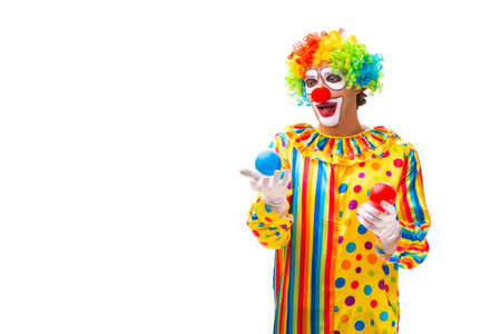 Male clown isolated on white