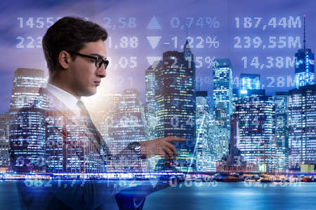 Businessman in stock trading concept