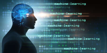 Machine learning and cognitive computing - 3d renderingの写真素材