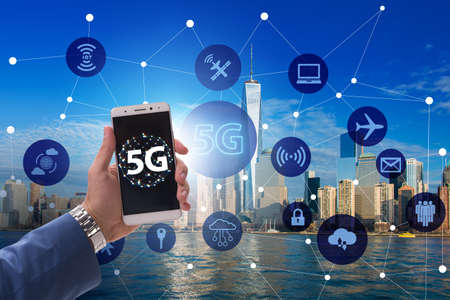 5g concept of internet connection technologyの写真素材