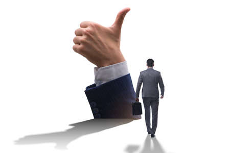 Businessman showing thumbs up gestureの写真素材
