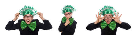 Funny man with mohawk hairstyleの写真素材
