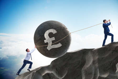 Trader trading in british poundの写真素材