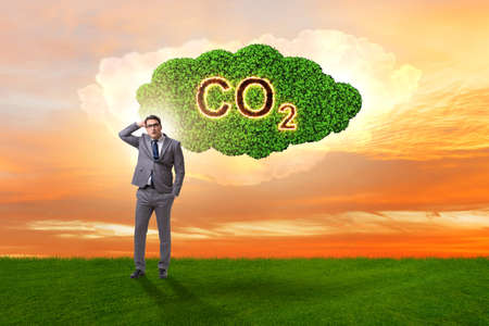 Ecological concept of greenhouse gas emissionsの写真素材