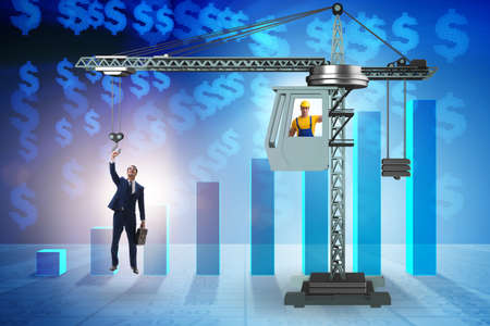 Businessman in career promotion conceptの写真素材