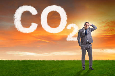 Ecological concept of greenhouse gas emissionsの写真素材