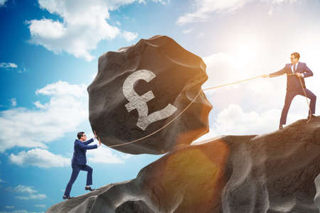 Trader trading in british poundの写真素材
