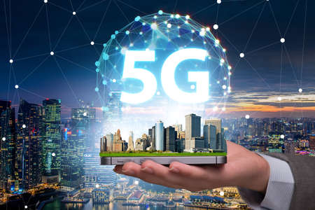5g concept of internet connection technologyの写真素材
