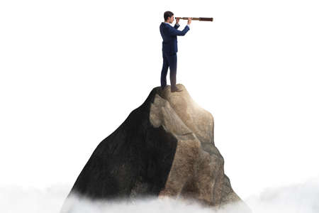 Businessman at the top of mountain