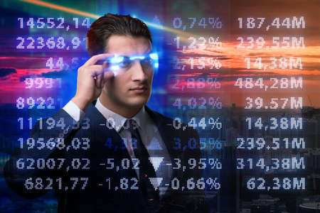 Businessman in stock trading conceptの写真素材
