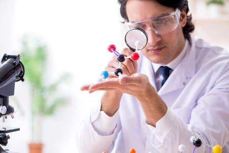 Young male scientist working in the lab