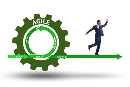 Businessman in agile methods conceptの写真素材