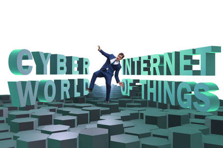 Businessman in internet of things conceptの写真素材