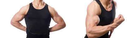 Muscular man isolated on the white backgroundの写真素材
