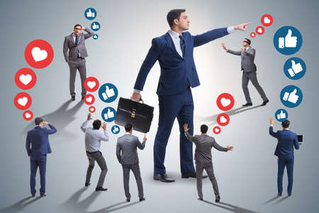 Concept of social networks with businessmen