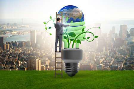 Concept of energy efficiency with lightbulb