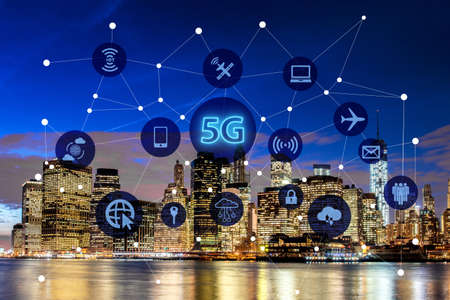 5g internet concept in technology conceptの写真素材