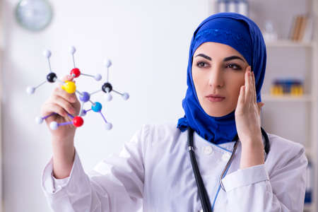 Arab female doctor working in the clinicの写真素材