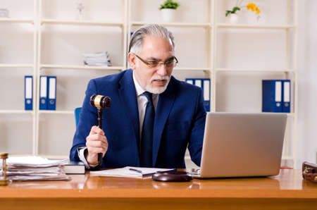 Aged lawyer working in the courthouseの写真素材