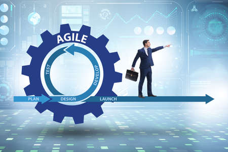 Businessman in agile methods concept