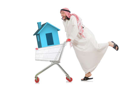 Arab man buying property houseの写真素材