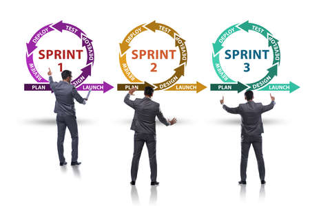 Businessman in agile methods concept