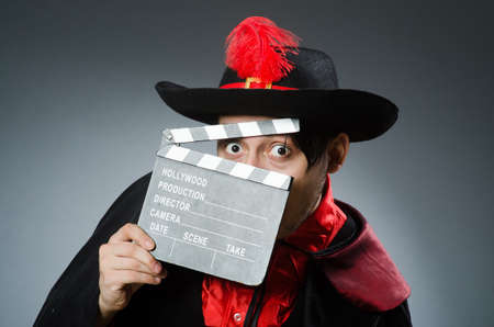 Man pirate against dark backgroundの写真素材