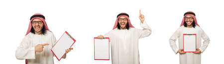 Arab businessman isolated on whiteの写真素材