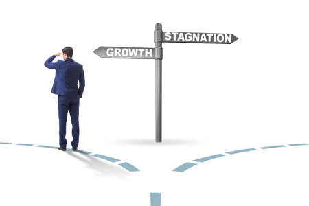 Concept of choice between growth and stagnationの写真素材
