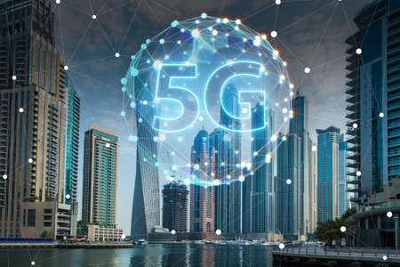5g internet concept in technology conceptの写真素材