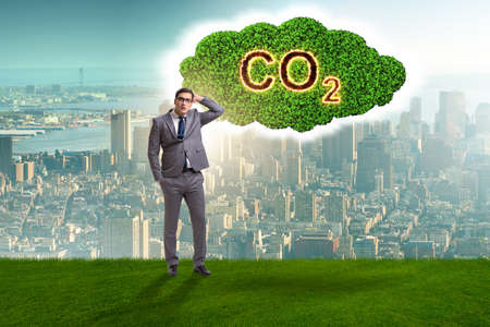 Ecological concept of greenhouse gas emissionsの写真素材